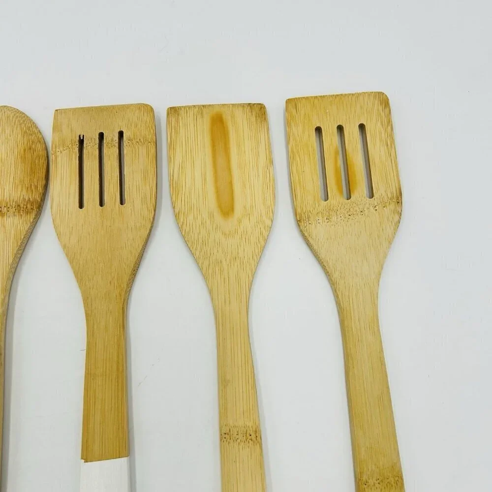 Lot of 6 Wooden Spoons Spatulas Country Farmhouse Cottage